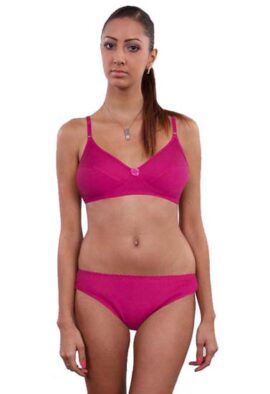 Snazzyway Purple Pure cotton bra anty set daily wear
