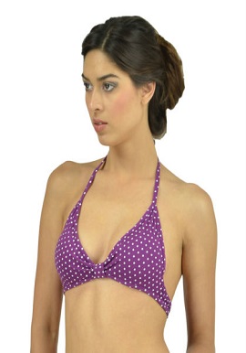 Smooth Soft Padded Polka Dot Halter Neck Bra |online|buy|