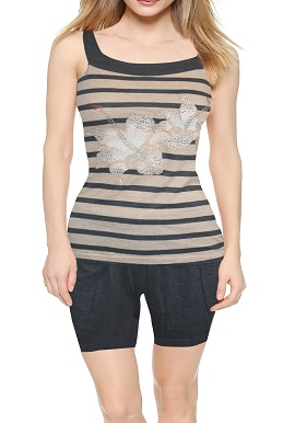 Women's Black Skin Mix Short Set |buy|online|