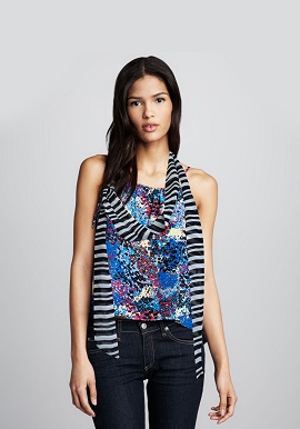 Black White Stripes Stole