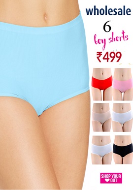 6 Piece luxury Boyshorts Panties Wholesale Lot