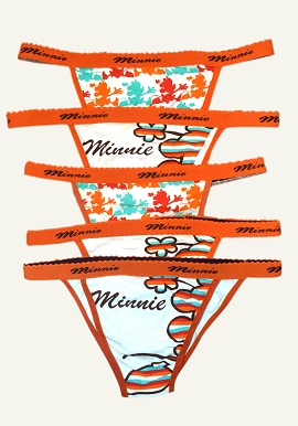 Minnie Print String Thong Wholesale Lot 5 Piece