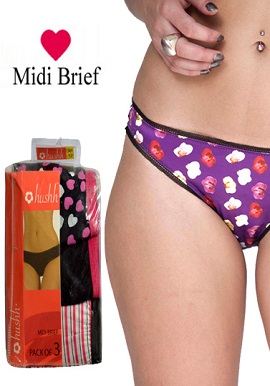 Hushh Cotton Seamless 3 Midi Brief