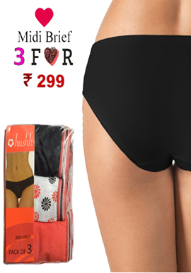 Hushh Rich Cotton Pack Of Three Midi Brief