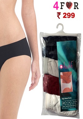 Hushh Women's Smooth Cotton 4 High Waist Panty