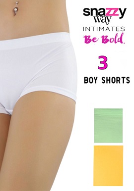 Snazzyway 3 Intimates Assorted Colour Boyshorts