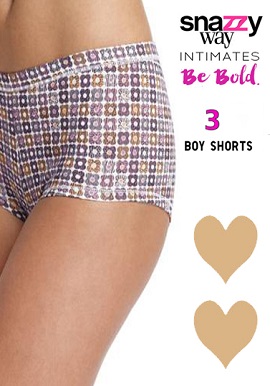 Snazzyway 3 Piece Set Of Sweet Soft Cotton Boyshorts