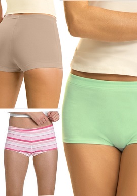 Snazzyway Intimates - Pack Of Three Organic Cotton Boyshorts