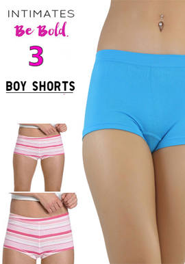 Hanse 3 Paire Set Of Sweet Soft Cotton Boyshorts