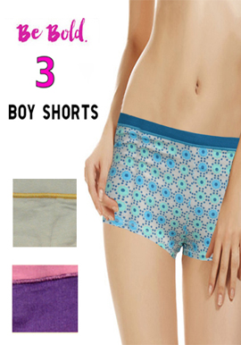 Snazzyway Lovely Cotton Boyshort Panties Pack of 3
