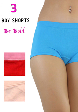 Snazzyway Luxury Cotton 3 Pack of boyshort