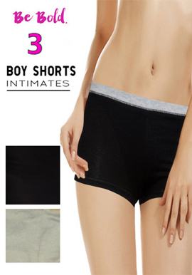 Snazzyway Pure Cotton Set Of 3 Boyshort