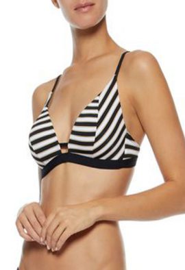 Ladies BlueWhite Striped Print Triangle Everyday Bra