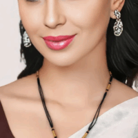 Dropship Black Bead Mangalsutra with Antique Pendant