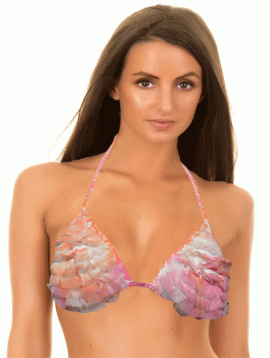 Women's Frilled Pattern Beach Bra
