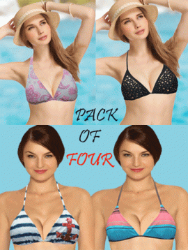 Wholesale Soft Foam Padded Four Piece Beach Bra