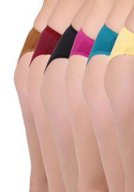 Hushh Lady's Soft Cotton Brief Pack Of Six