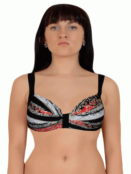Women's Retro Print Padded Bikini Top