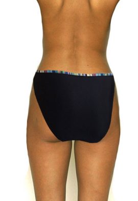 Beautiful Contrast Piping Waistband Black Bikini Brief