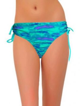 Cool Water Print Side Tie Bikini Bottom