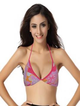 Sexy Cool Floral Print Tri Halter Bikini TopSexy Cool Floral Print Tri Halter Bikini Top