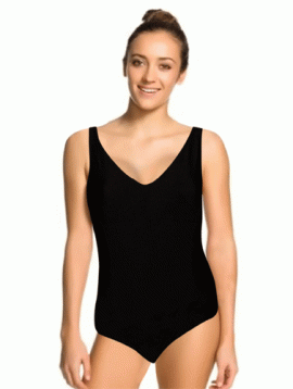 Crane Sports Plain Black One Piece Swimsuit