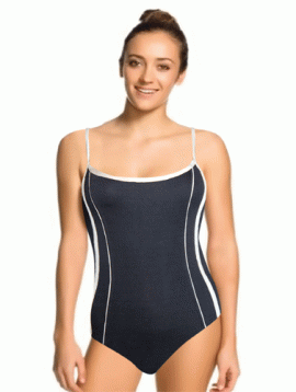 Lady's Comfy Fabric Grey One Piece Swimwear