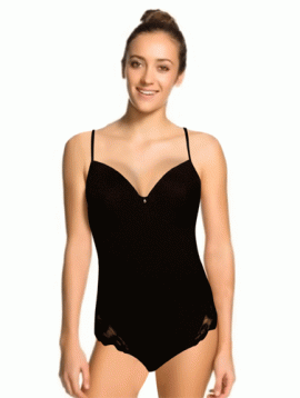 Skin To Skin Sexy Black Padded Bodysuit