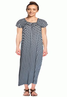 Snazzyway Polka Dots Print Full Length Nighty