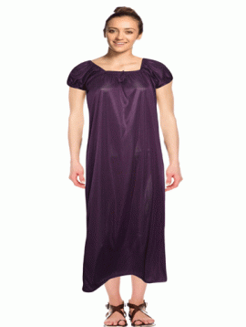 Snazzyway Purple Plain Full Length Nighty