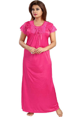 Snazzyway Soft Dark Pink Full Length Nighty