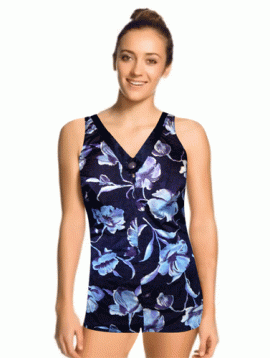 Women's Flower Padded Print One Piece Swimwear