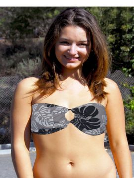 Borabora Retro Print Bandeau Bikini Top