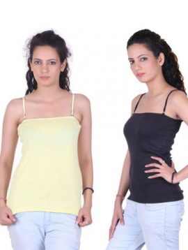 Natural Breathable Pk Of 2 Spaghetti Tops