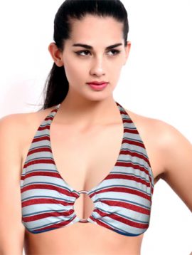 Women's Red And White Full Coverage Bra