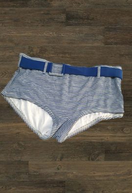 Lillylane Cool Blue White Strips Boyshort With Belt