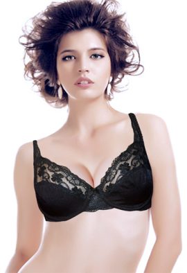 Women's Black Lace Underwired Everyday Bra