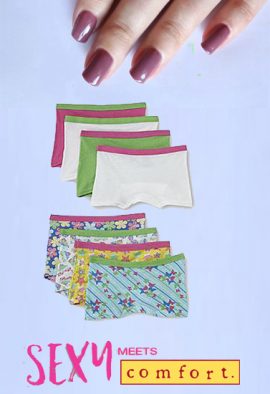 Wholesale Lot Of 8 Plain & Printed Mix Boyshorts