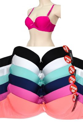 Wholesale Lot 6 Multi Colors Push-UP Bras- Hushh