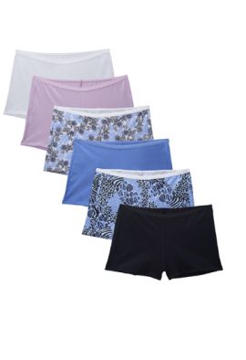 Snazzyway Ladies Comfort Cotton Boyshort 6-Pack