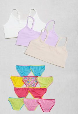 Wholesale Lot Of 3 Cotton Tranning Bras 10 Panties