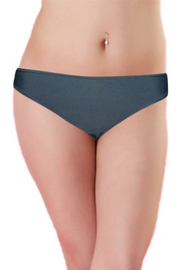 Grey Mid Waist Side Tie Bikini Bottom