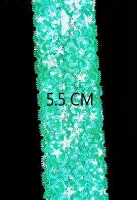 5 Meter Premium Green Stretch lace trim 5.5 Cm Wide1