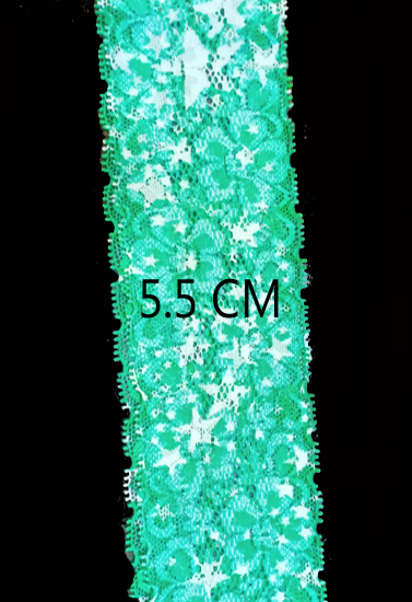 5 Meter Premium Green Stretch lace trim 5.5 Cm Wide1
