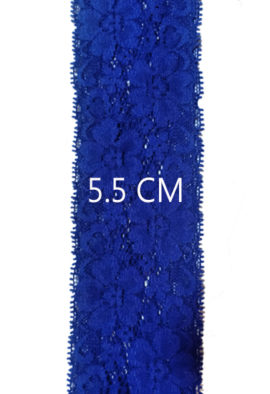 5 Meter Premium blue Stretch lace trim 5.5 Cm Wide1