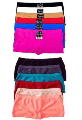 Wholesale Lot 12 Comfort Stretch Waistband Boyshort Panties