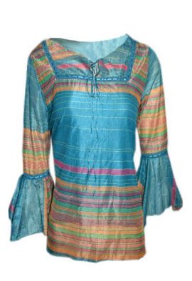 Female Customized Lace Up Ruffles Flare Sleeve Top