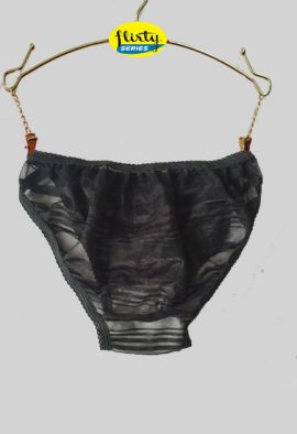 Sexy Black Stripes Sheer Mesh Transparent Panty