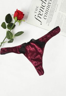 Secret Possessions Burgundy Silk Thong