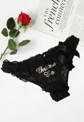Bridal Christmas Eve Printed See Through Net Bow Panty